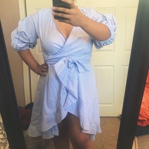 Blue striped Wrap Sundress